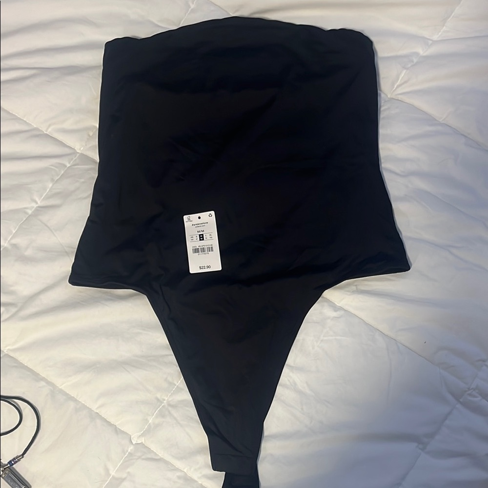 ardene black strapless tube top bodysuit